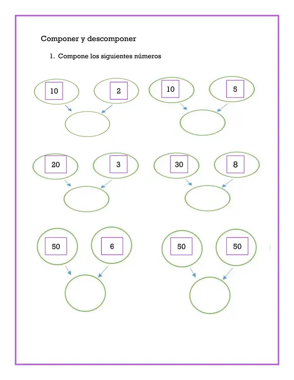 Componer y descomponer números hasta el 100