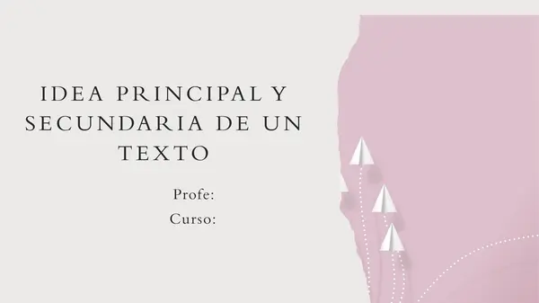 idea principal y secundaria de un texto 