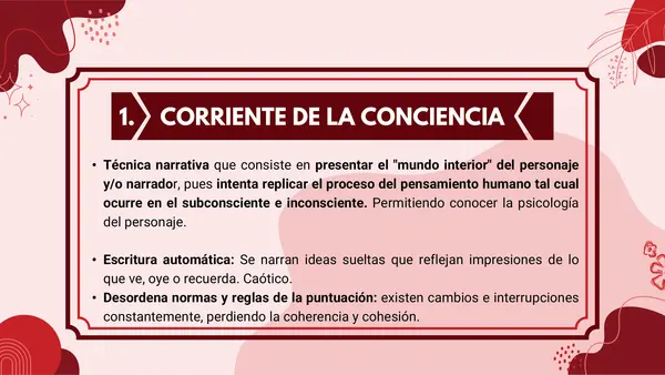 PPT Técnicas narrativas contemporáneas derivadas de la psicología