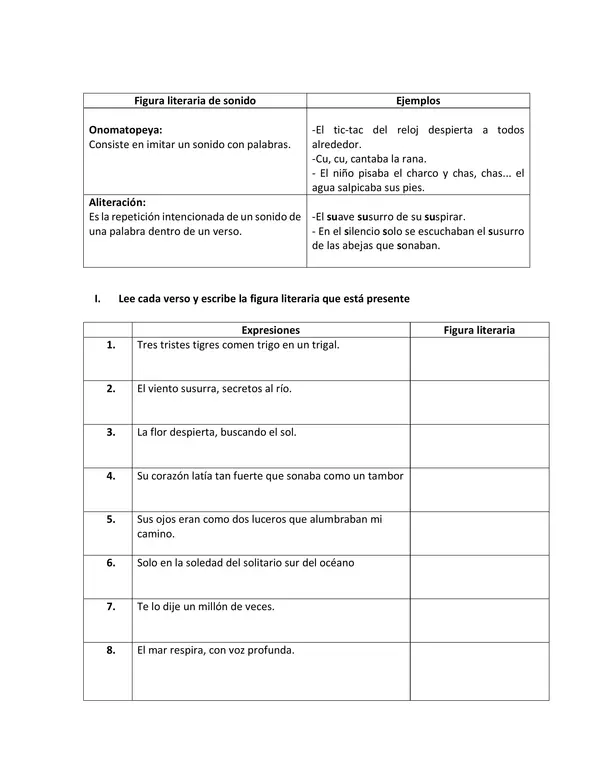 Guía de aprendizaje: Figuras literarias en el poema