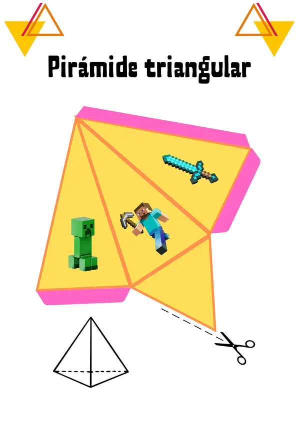Pirámide triangular Minecraft PDF