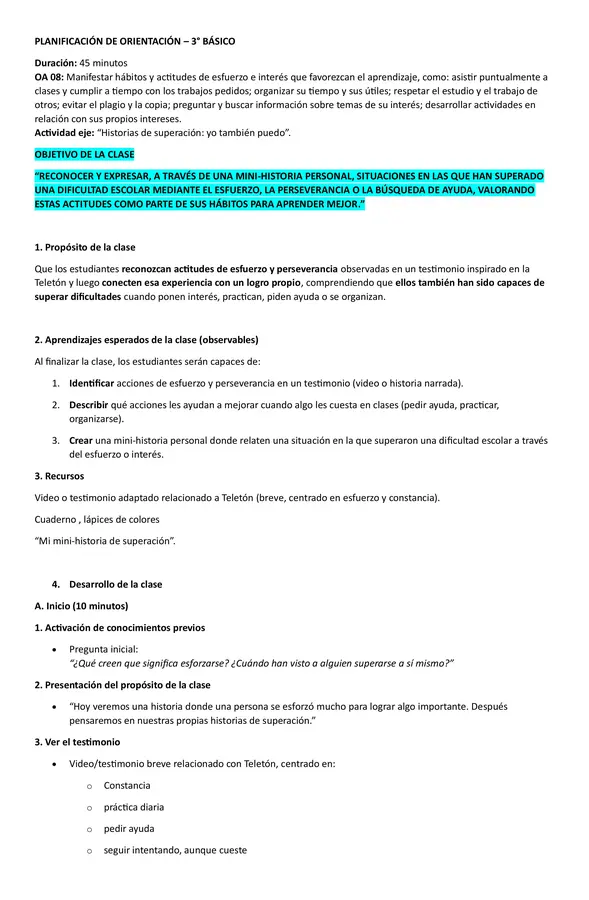Teleton planificación modificable. 