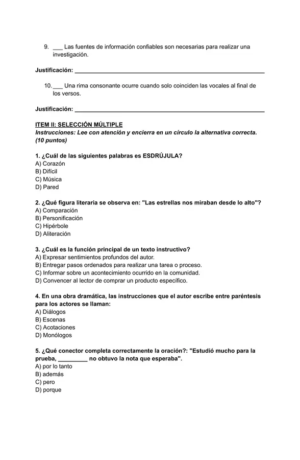 Diagnóstico Sexto Básico