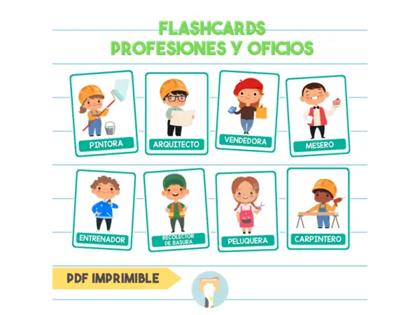 Flashcards Profesiones y Oficios Para Niños | PDF Para Imprimir