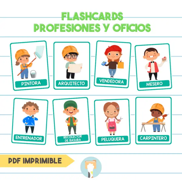 Flashcards Profesiones y Oficios Para Niños | PDF Para Imprimir