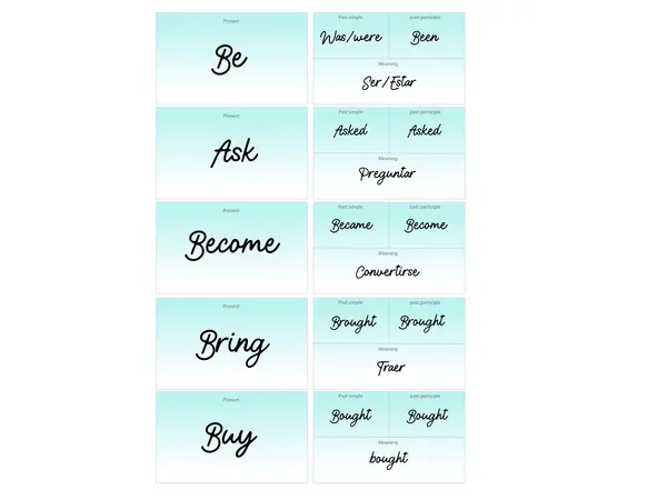 Irregular verbs flashcards