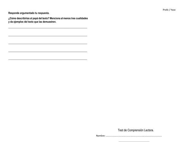 Test de entrada / Comprensión lectora 