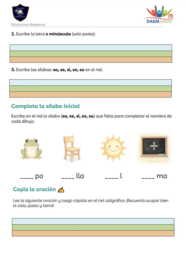 Guía letra S 1°
