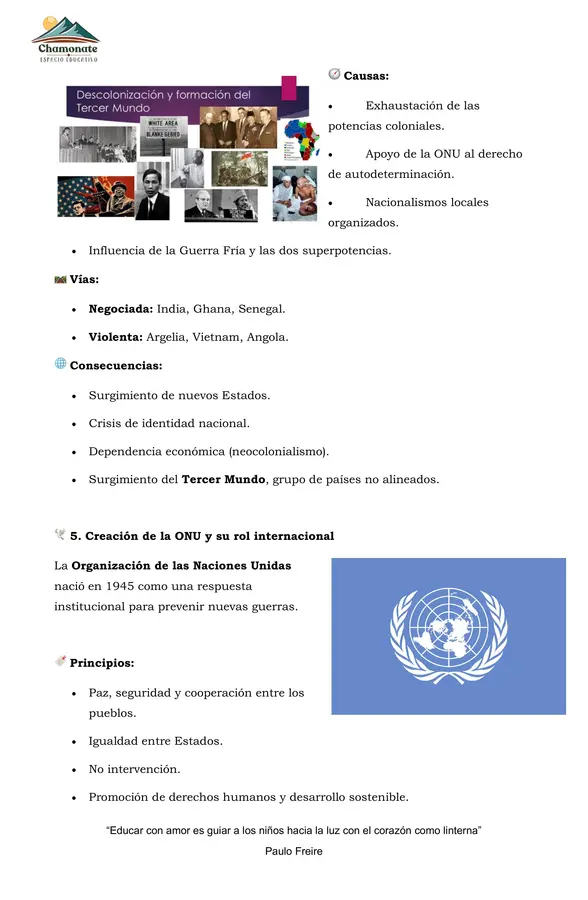 Resumen 2ª Guerra mundial y Guerra fría