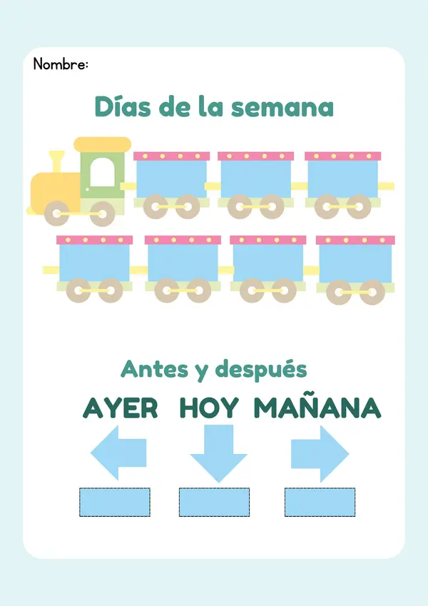 Días de la semana  (para plastificar)