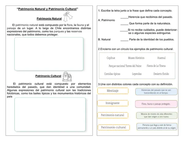 Guía de historia 2° año "Patrimonio Cultual y Patrimonio Natural"