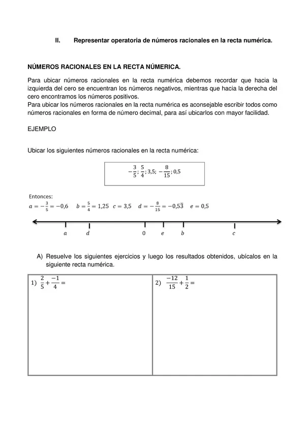 GUIA DE ESTUDIO: RESOLUCIÓN DE PROBLEMAS DE NUMEROS RACIONALES NEGATIVOS