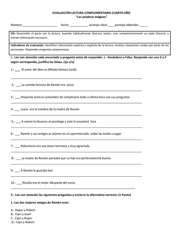 libro las palabras mágicas