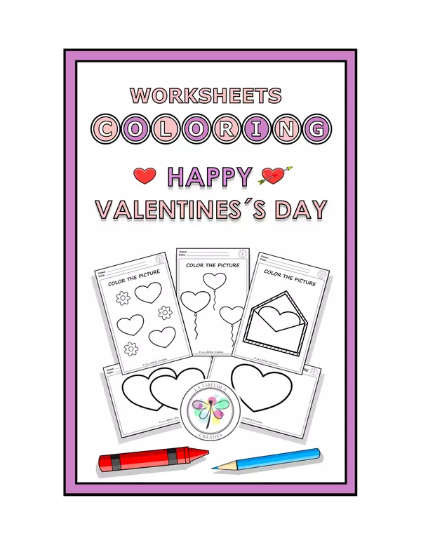 Coloring Worksheets Valentine´s Day Painting Decorate Craft
