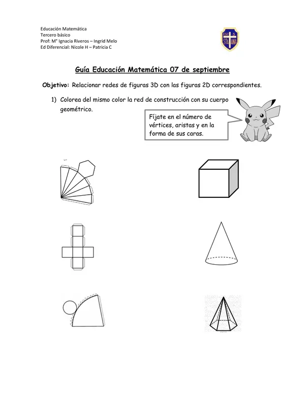Relacionar redes de figuras 3D con las figuras 2D 
