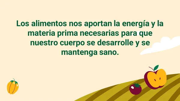 Importancia del consumo de alimentos