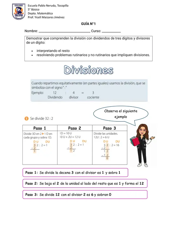 Guía de Trabajo "Divisiones" 