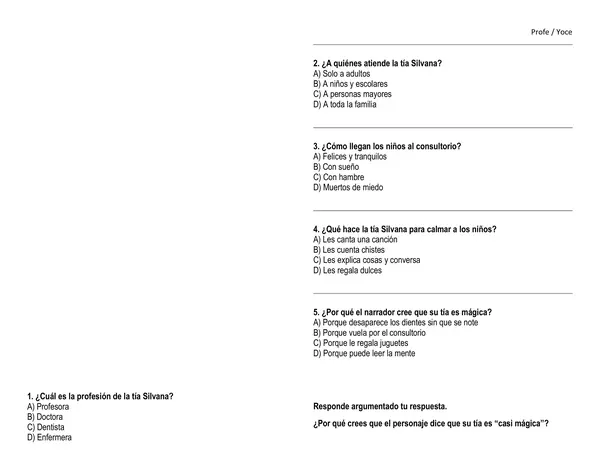 Test de entrada / Comprensión lectora 