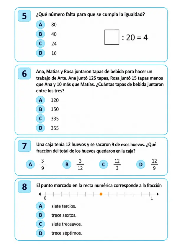 ENSAYO SIMCE 2 MATEMÁTICA 4°