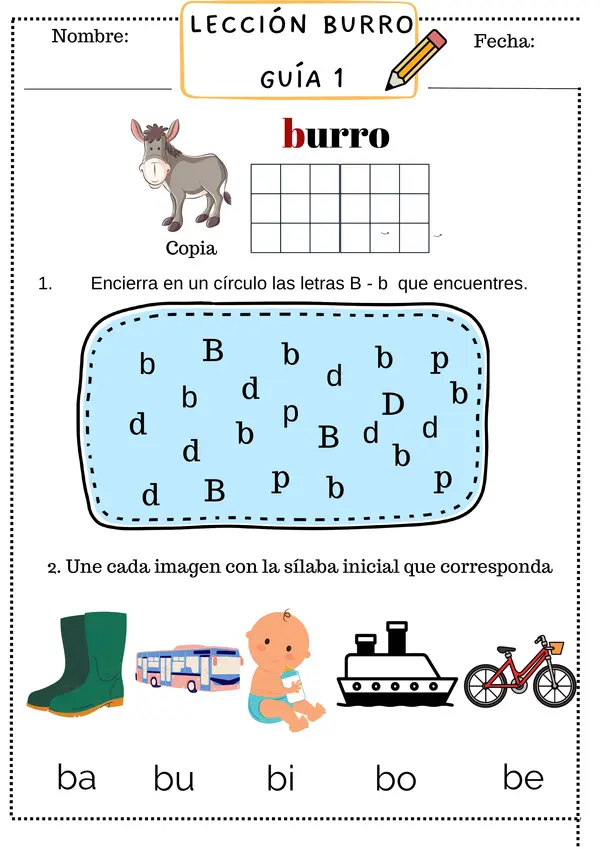 Lección Burro Metodo Matte (Letra b)
