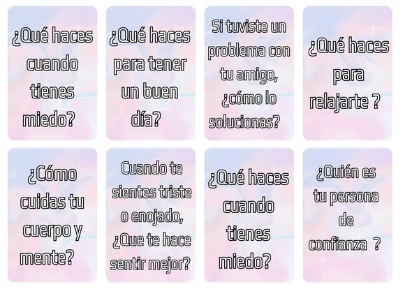 Juego Socioemocional de autoestima y valoración.