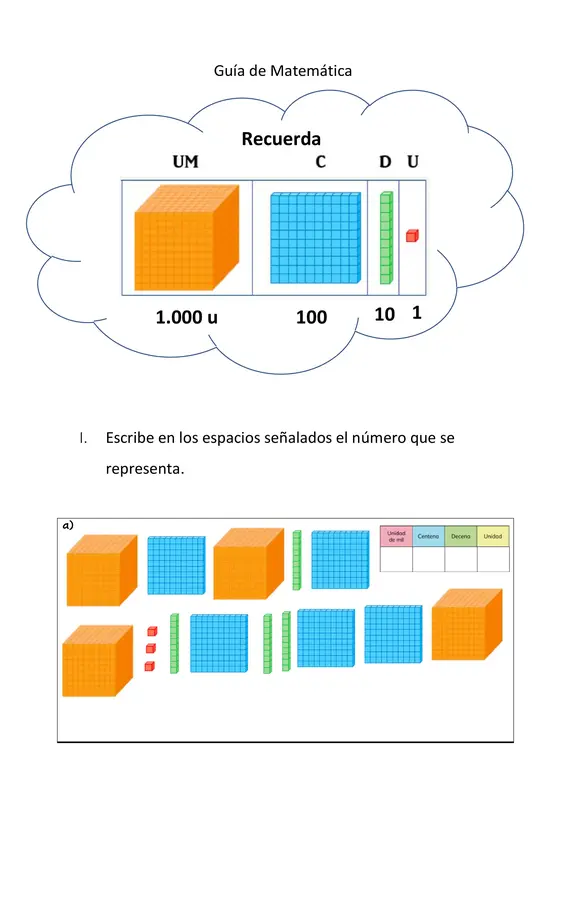 Guía Representación números hasta el 10.000 