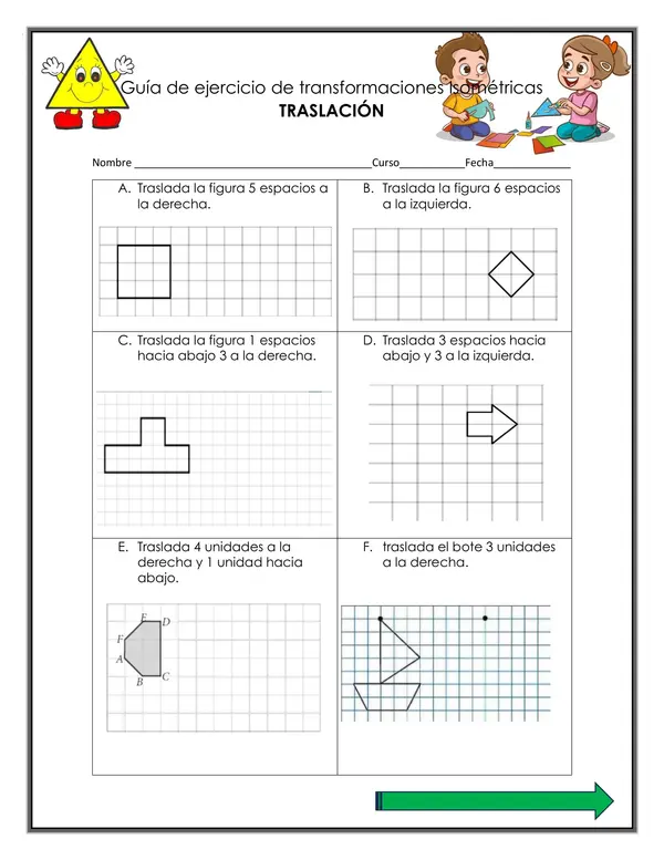 Guía editable Transformaciones Isométricas "TRASLACIÓN" en Word