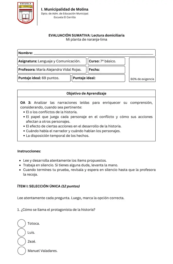 Lectura domiciliaria - Mi planta de naranja-lima