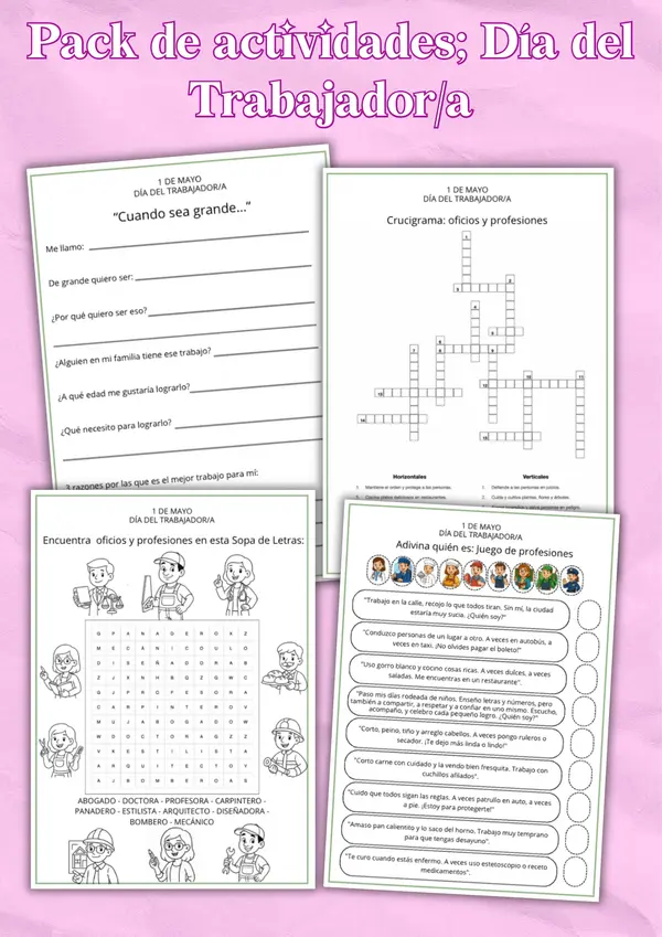 📚 Pack de Actividades – Día del Trabajador/a 👷‍♀️👨‍🍳👩‍🏫
