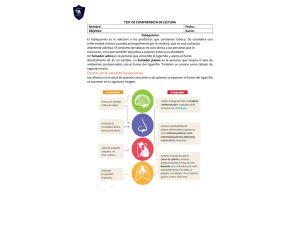 test de comprension de lectura 