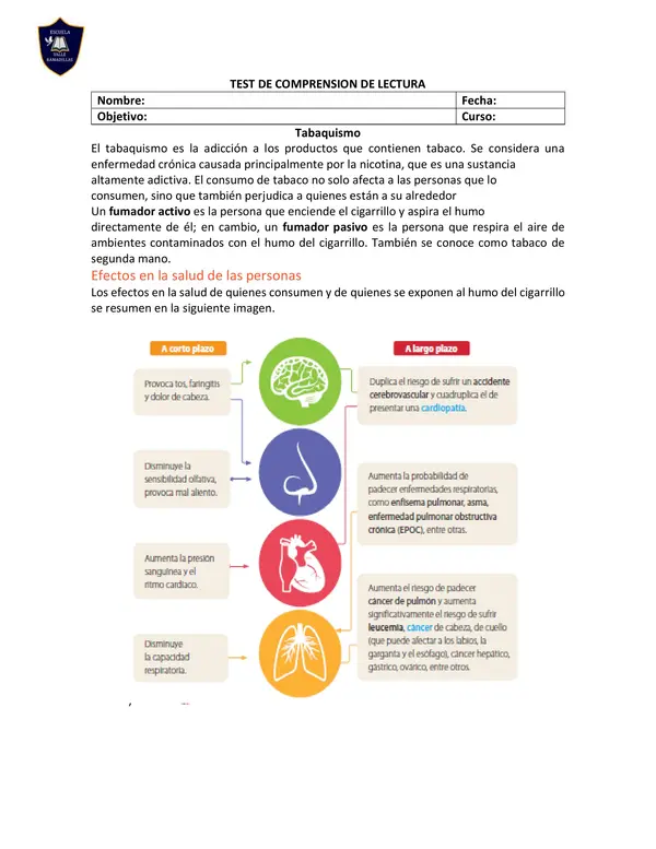 test de comprension de lectura 