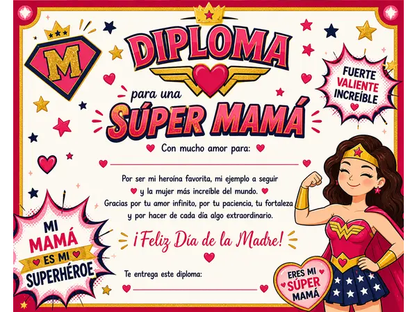 Diploma super mamá