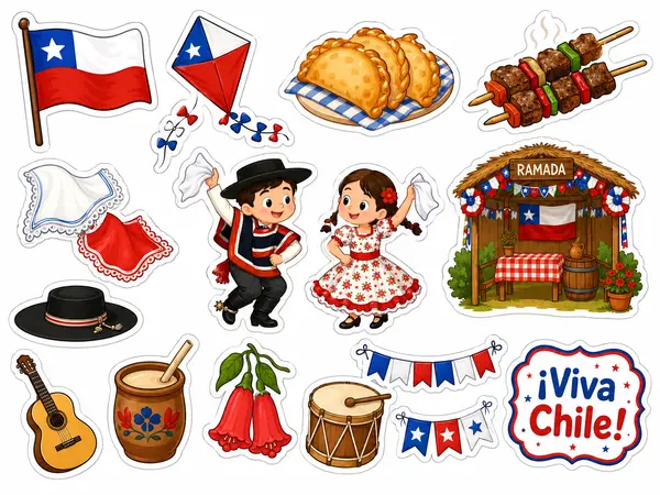 Stickers fiestas patrias 