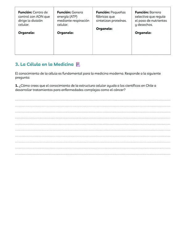 La célula (Evaluación)