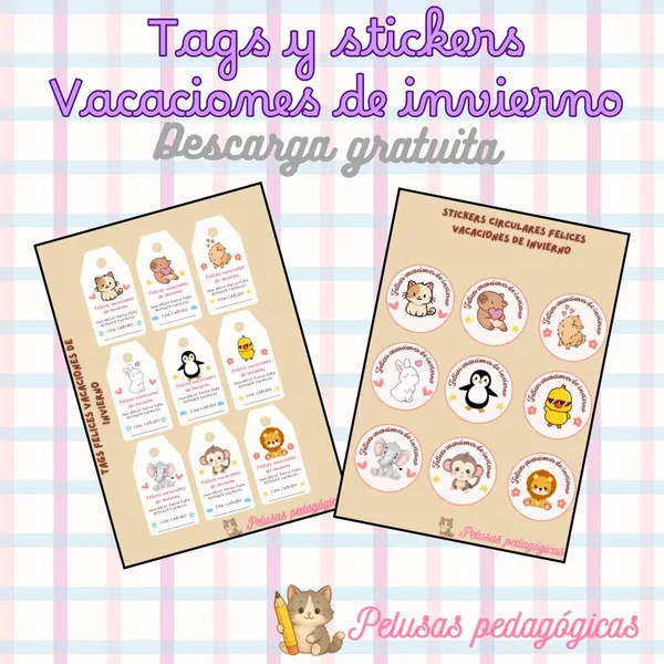 TAGS Y STICKERS VACACIONES DE INVIERNO 