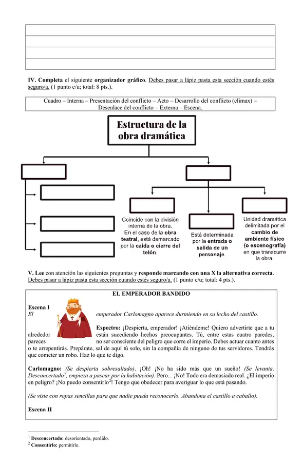 5to - Prueba de Unidad n°5: Género Dramático