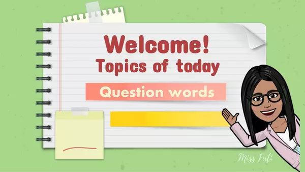 Actividad "Questions words" Preguntas en inglés