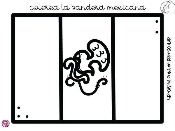 Hojas para colorear día de la bandera mexicana