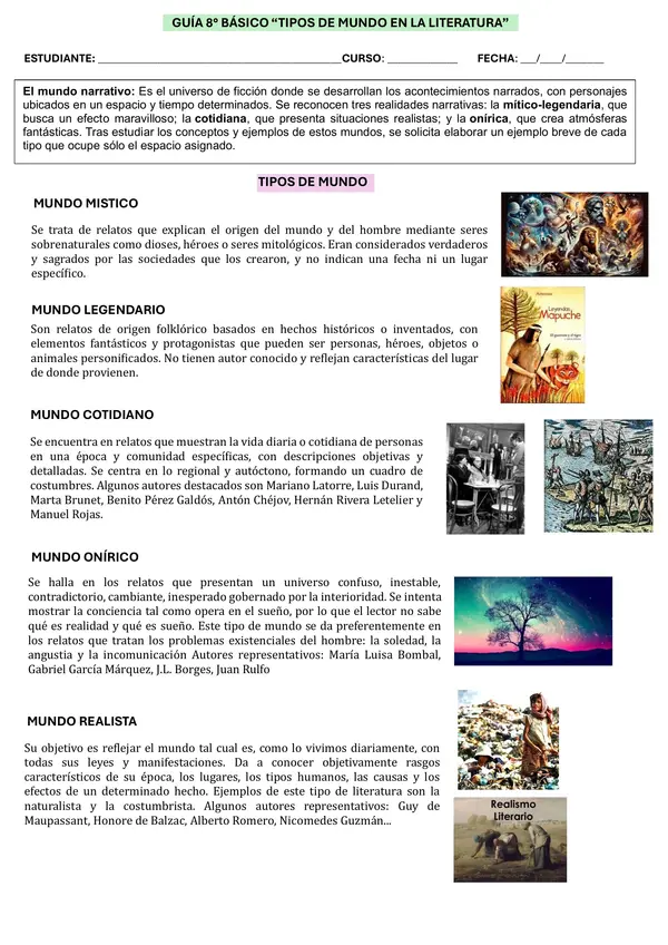 Tipos de mundo en la literatura