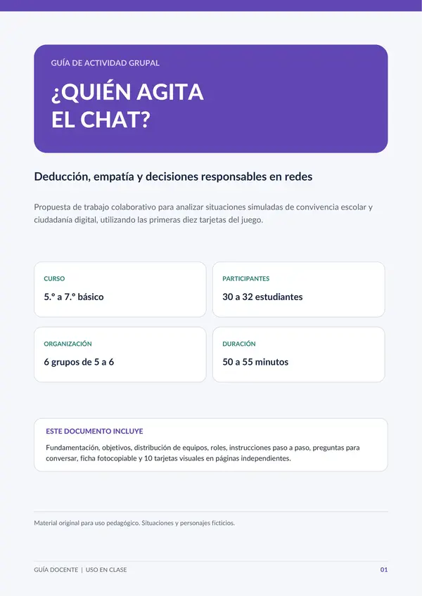 ¿Quién agita el chat? - Actividad de convivencia digital