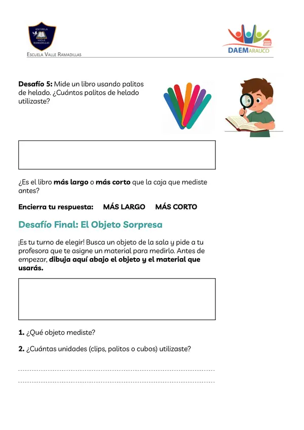Unidades NO estandarizadas: Pequeños medidores 1° Básico