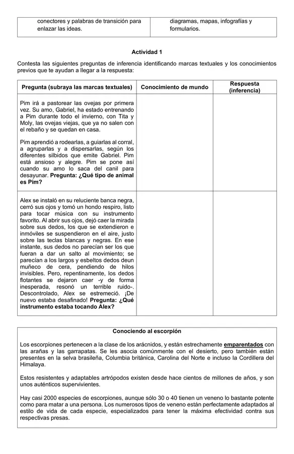 7mo/8vo: Inferir información a partir de textos no literarios - Textos continuos y discontinuos