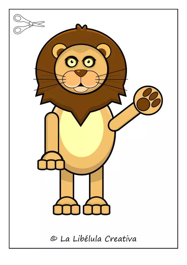 Construye a La Sabana León Animales Salvajes Puzzle Color Recortar
