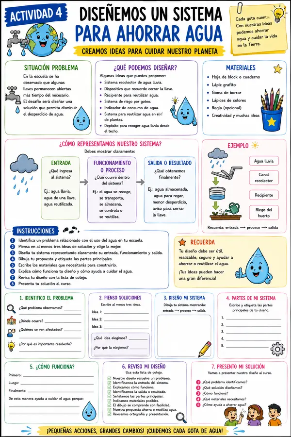 5° - Tecnología "Diseñar un sistema para ahorrar agua"