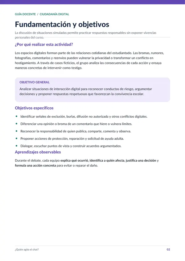 ¿Quién agita el chat? - Actividad de convivencia digital
