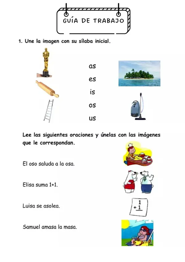 GUÍA LECCIÓN MESA - CASA - SOFÁ - TAZA