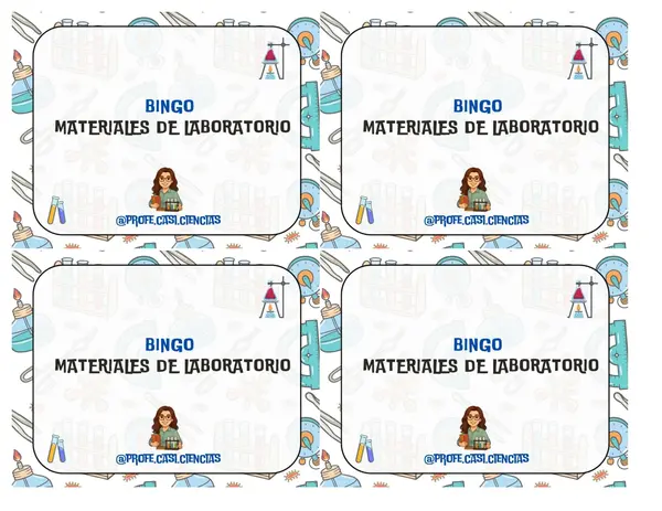 BINGO MATERIALES DE LABORATORIO