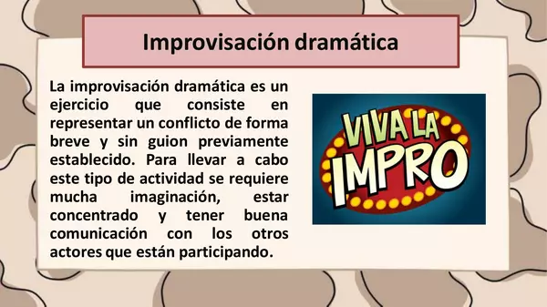 Ppt - Improvisación dramática - 7° básico (Lengua y literatura)