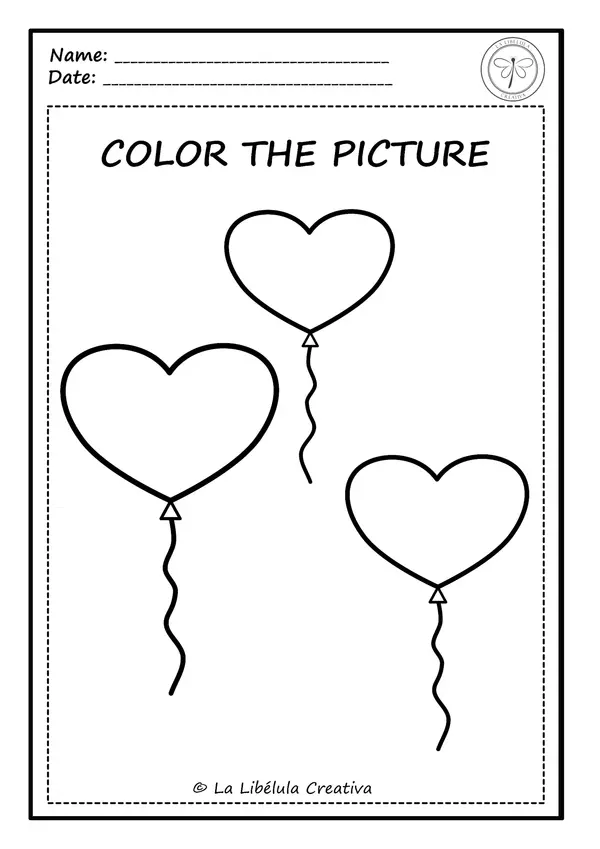 Coloring Worksheets Valentine´s Day Painting Decorate Craft