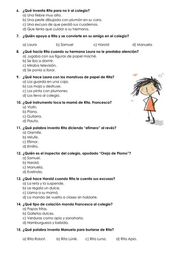 EVALUACIÓN PLAN LECTOR: RITALINDA